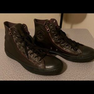 Leather converse high tops